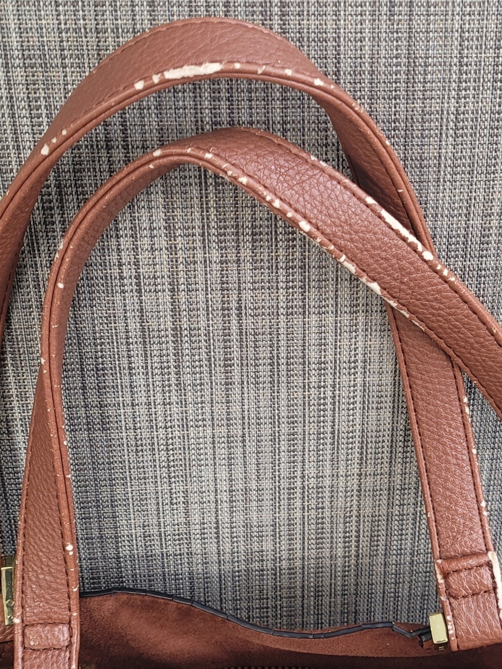 Steve Madden Leather Tote with Gold Accents - Women's Handbag - Picture 7 of 9